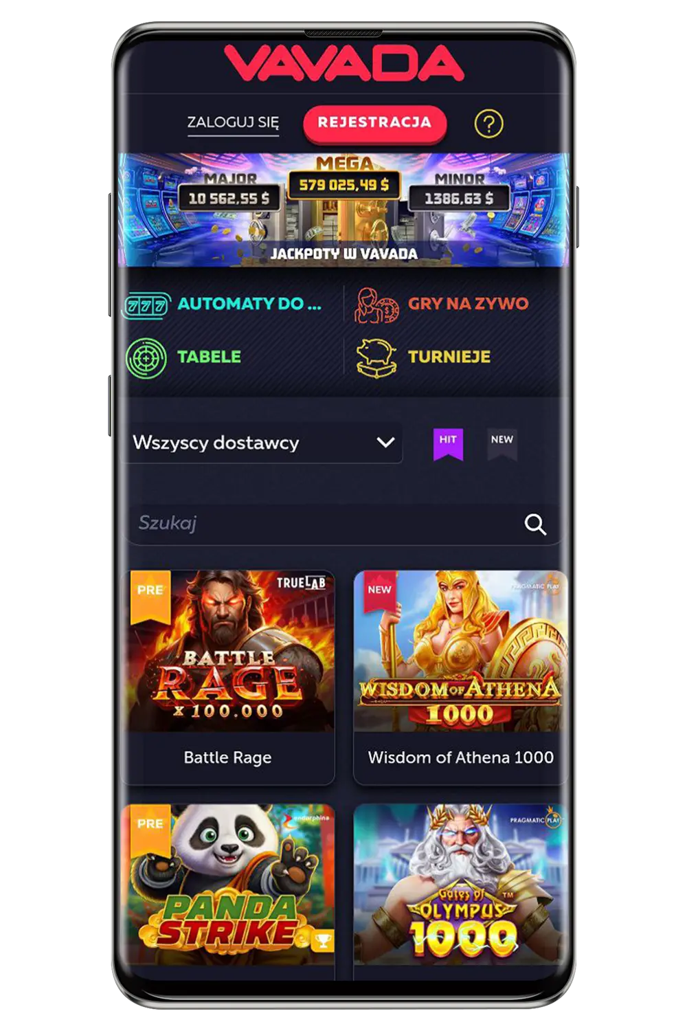 Ekraanipildid ametlikult veebilehelt Vavada PL