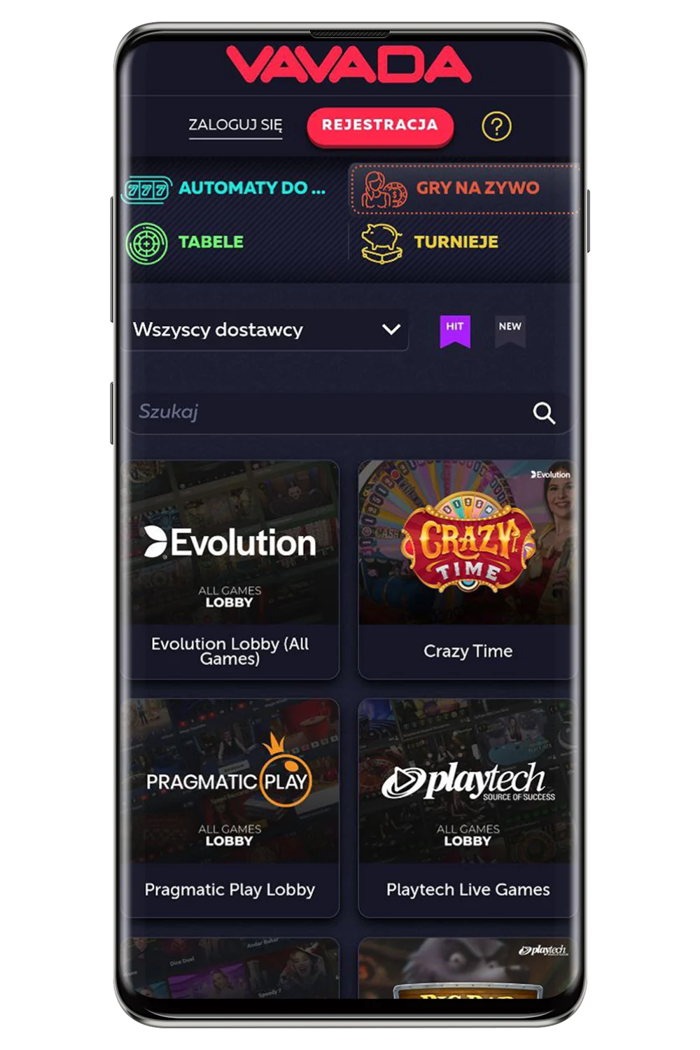 Ekraanipildid ametlikult veebilehelt Vavada PL