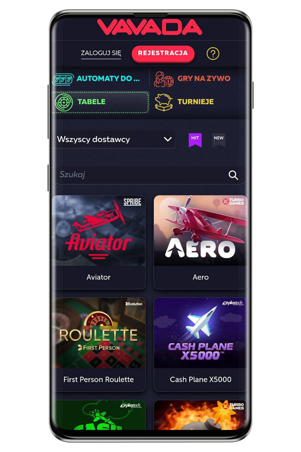 Ekraanipildid ametlikult veebilehelt Vavada PL