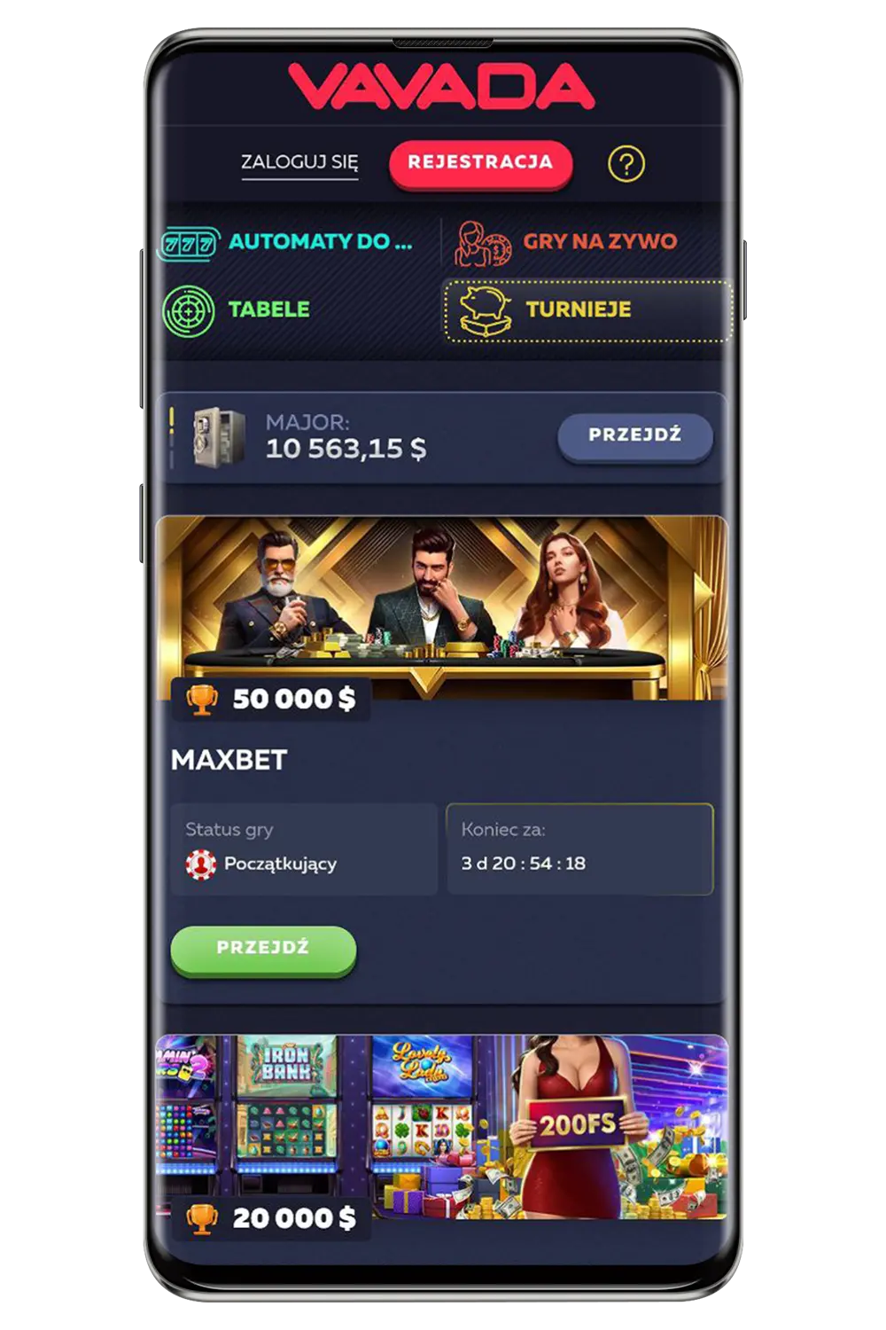 Ekraanipildid ametlikult veebilehelt Vavada PL