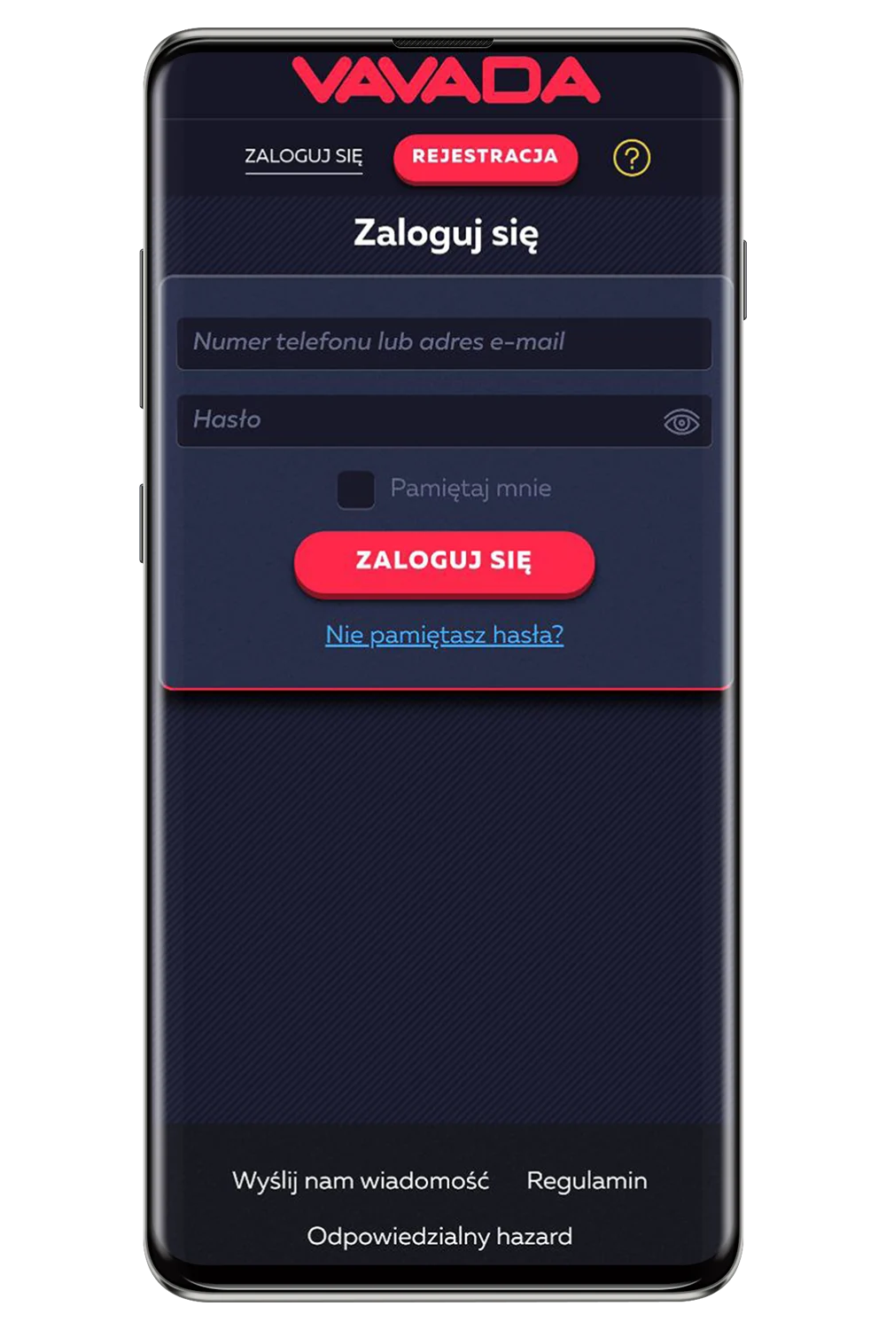 Ekraanipildid ametlikult veebilehelt Vavada PL